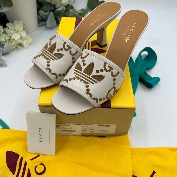 Women’s Gucci X Adidas, slide sandals, size 40.5 made in Italy - Picture 3 of 9